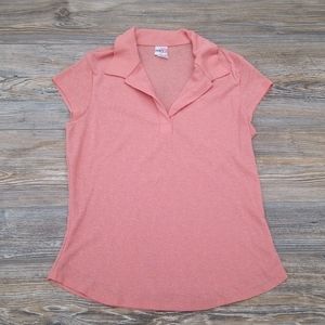 Peachy Lightweight Short Sleeve Layered Polo Top